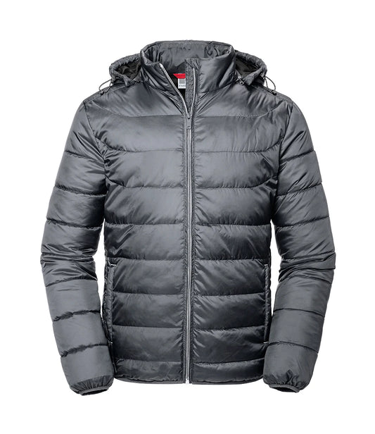 Russell Athletic Hooded Nano Padded Jacket Eco-Efficient Padding by Dupont™ Sorona 4 Colours S-4XL