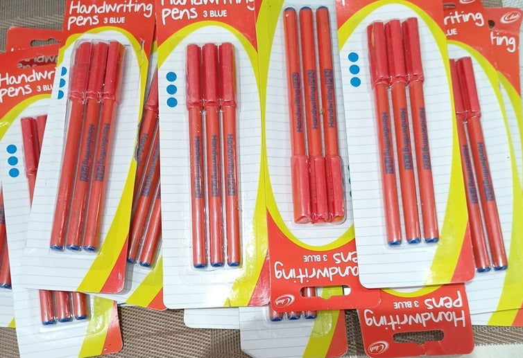 18 X 3 Pack Handwriting Pens Blue Ink Office Home School