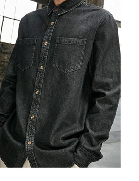 Tangerine Dream UK Button up Denim Shirt Black S - 5XL TDBY152