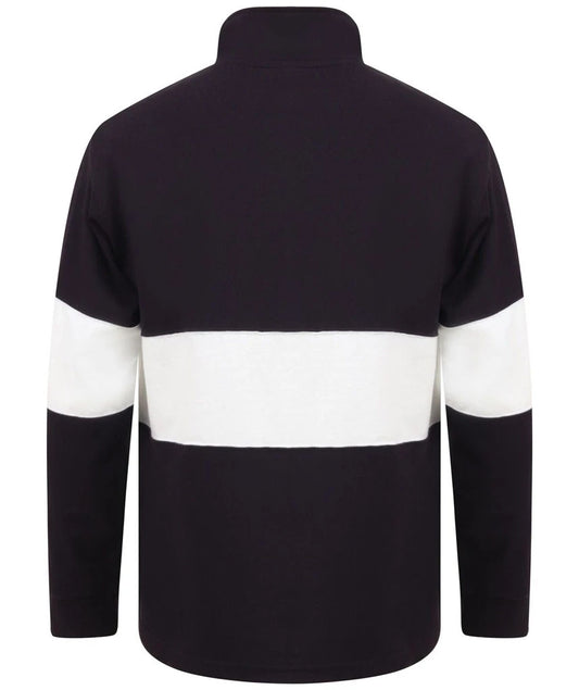 Tangerine Dream UK Panelled 1/4 Zip Neck Top Heavyweight Single Jersey Navy/White XS - 2XL TDFR006