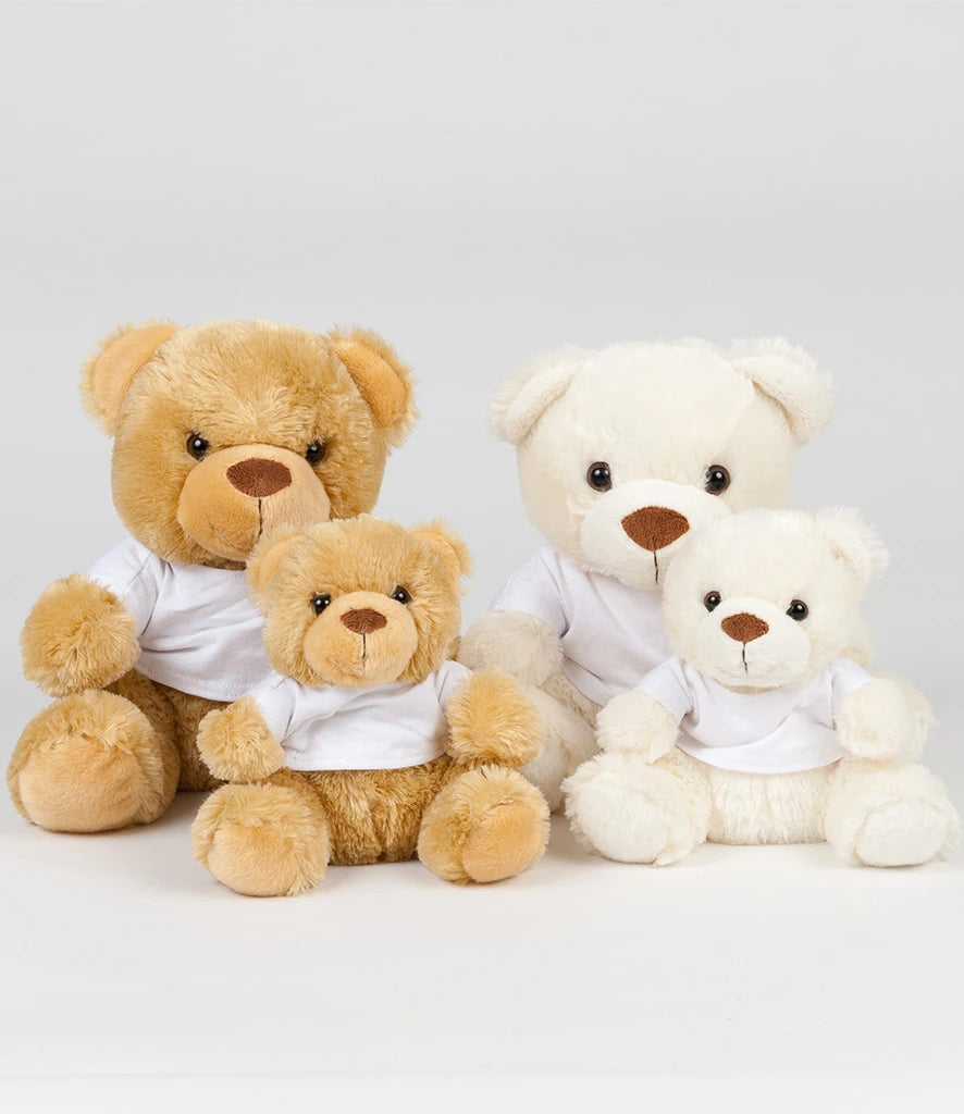 Mumbles Teddy Bear in T-Shirt S 20cm or M 30cm Brown or Cream MM30 (PL)