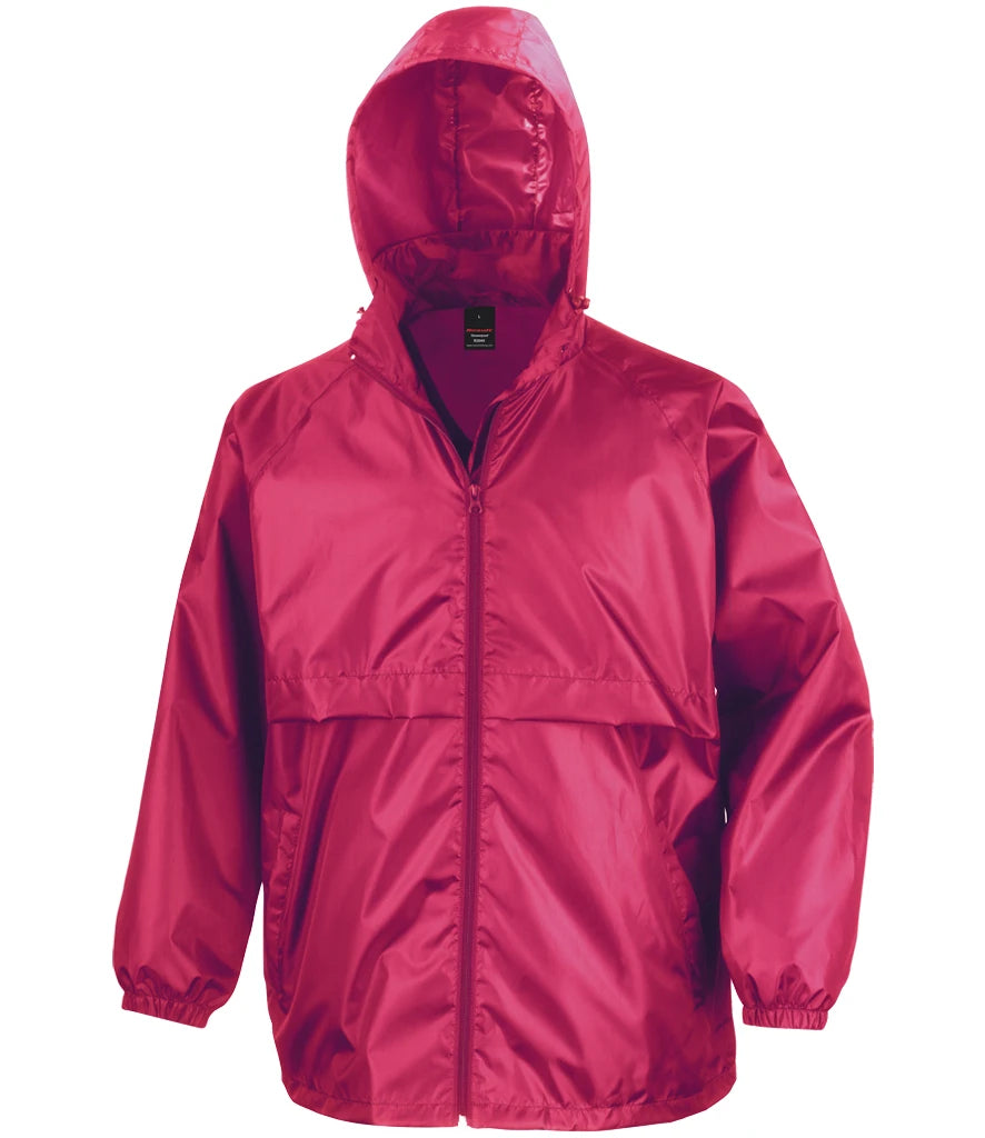 Result Core Unisex Windcheater Windproof and lightweight Jacket With concealed Hood 8 Colours S - 2XL R204X