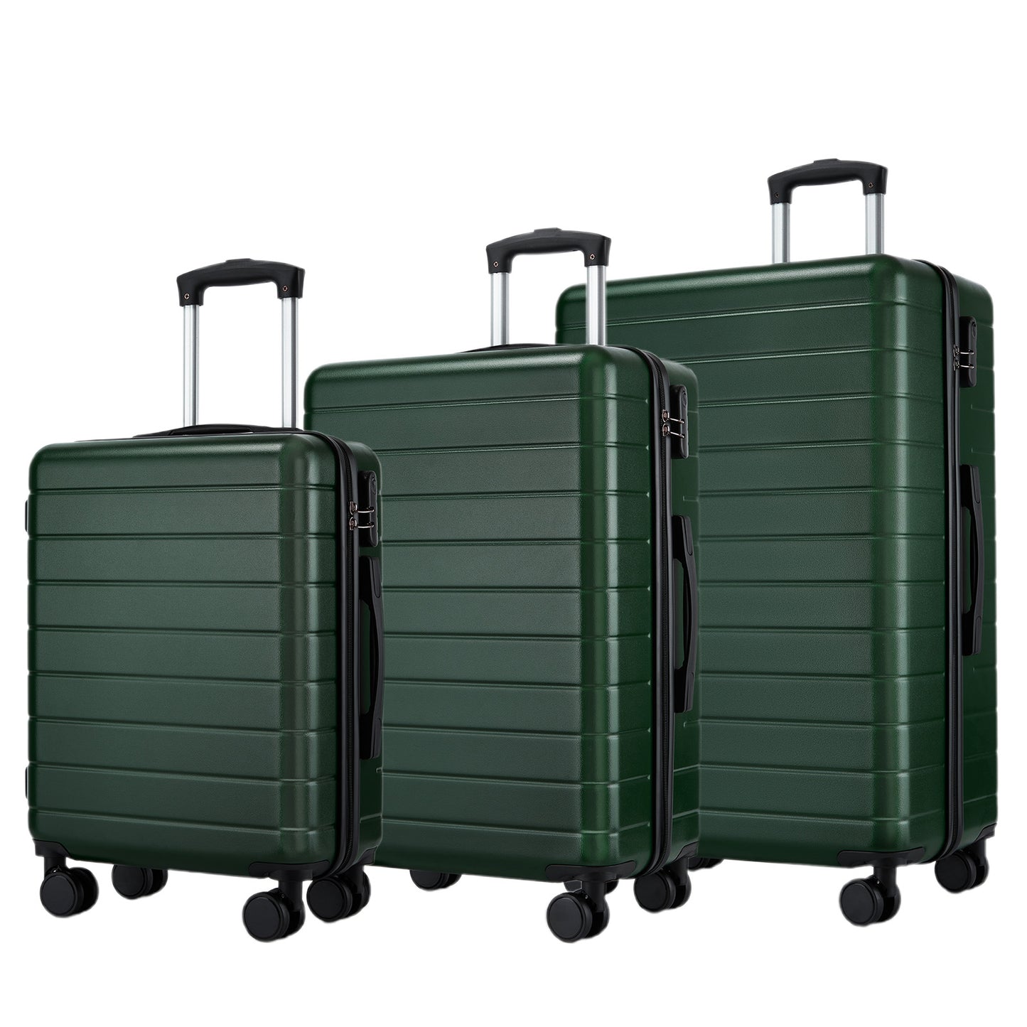 3-Piece Hard Shell Luggage Set (20/24/28 Inch), Lightweight ABS Suitcases with Silent Wheels & Combination Locks KSN2691