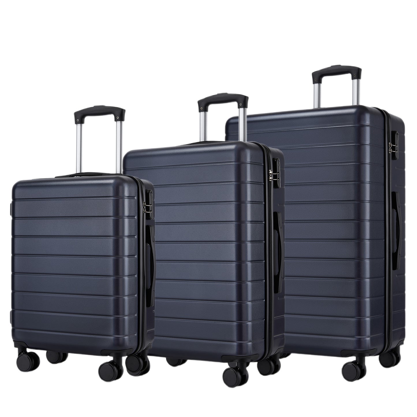 3-Piece Hard Shell Luggage Set (20/24/28 Inch), Lightweight ABS Suitcases with Silent Wheels & Combination Locks KSN2691