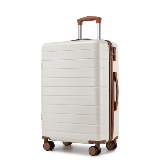 24 Inch Checked Luggage, Durable ABS Hard Shell Suitcase with 360 Silent Spinner Wheels & Secure Combination Lock KSN2691