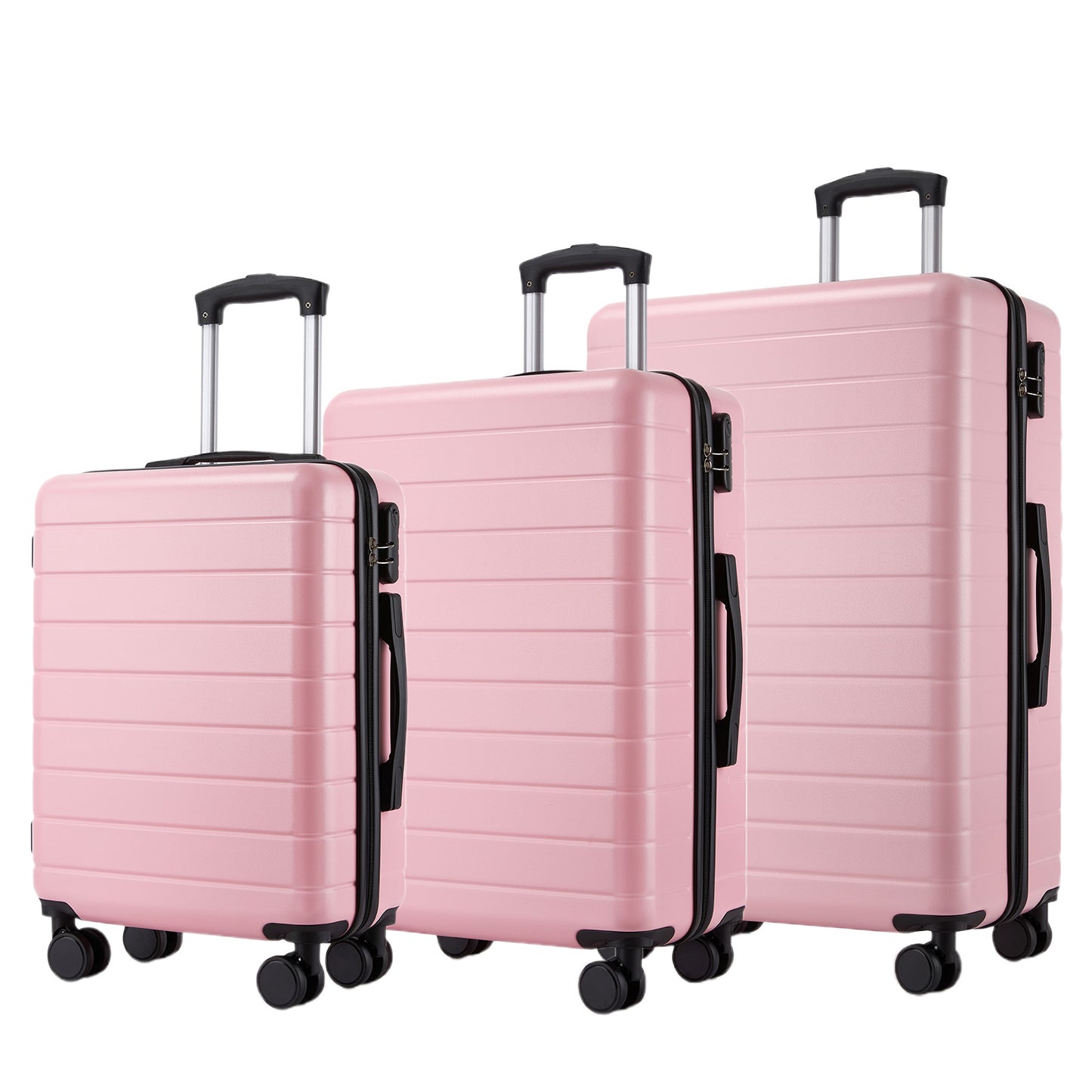 3-Piece Hard Shell Luggage Set (20/24/28 Inch), Lightweight ABS Suitcases with Silent Wheels & Combination Locks KSN2691