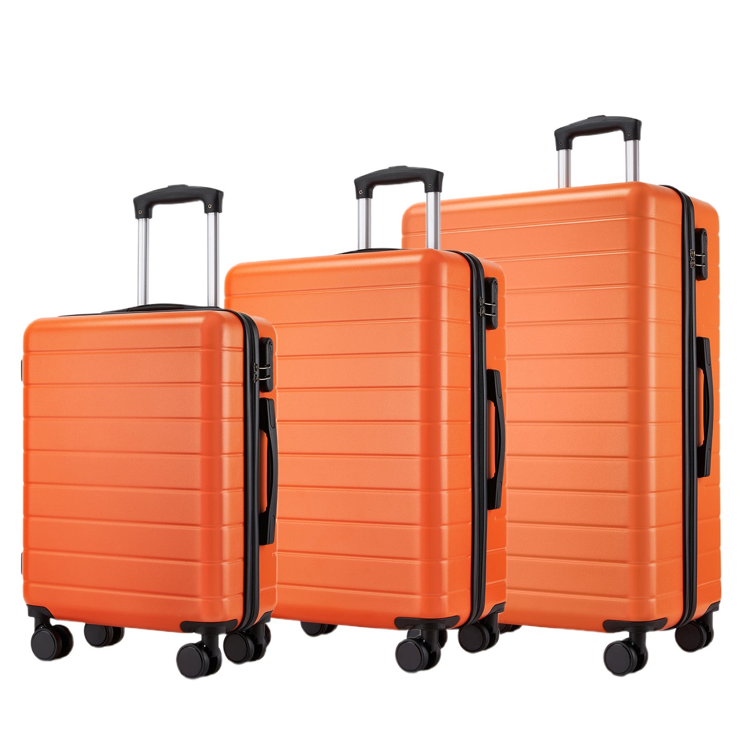 3-Piece Hard Shell Luggage Set (20/24/28 Inch), Lightweight ABS Suitcases with Silent Wheels & Combination Locks KSN2691