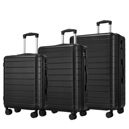 3-Piece Hard Shell Luggage Set (20/24/28 Inch), Lightweight ABS Suitcases with Silent Wheels & Combination Locks KSN2691