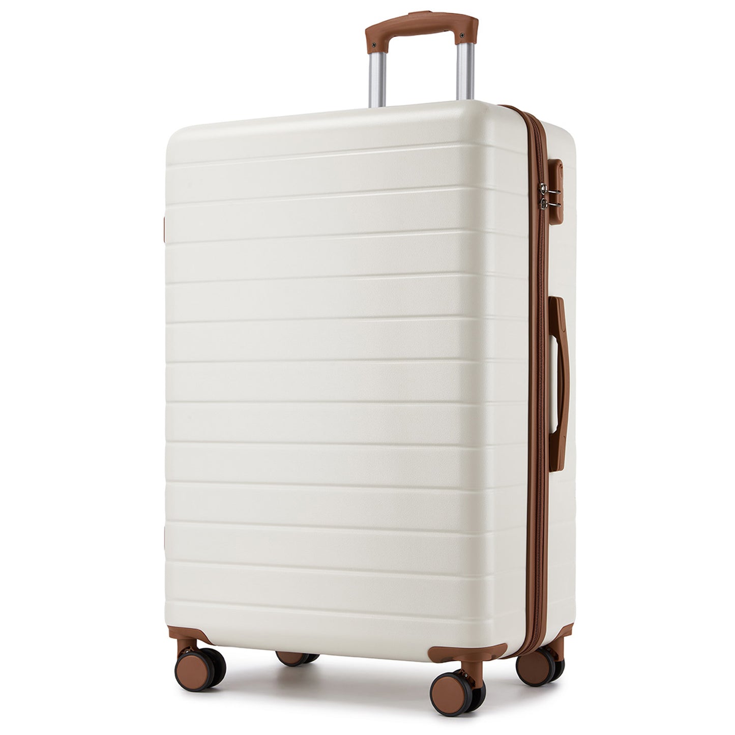 28 Inch Large Checked Luggage, Premium ABS Hard Shell Suitcase with 360 Silent Wheels & Secure Combination Lock KSN2691