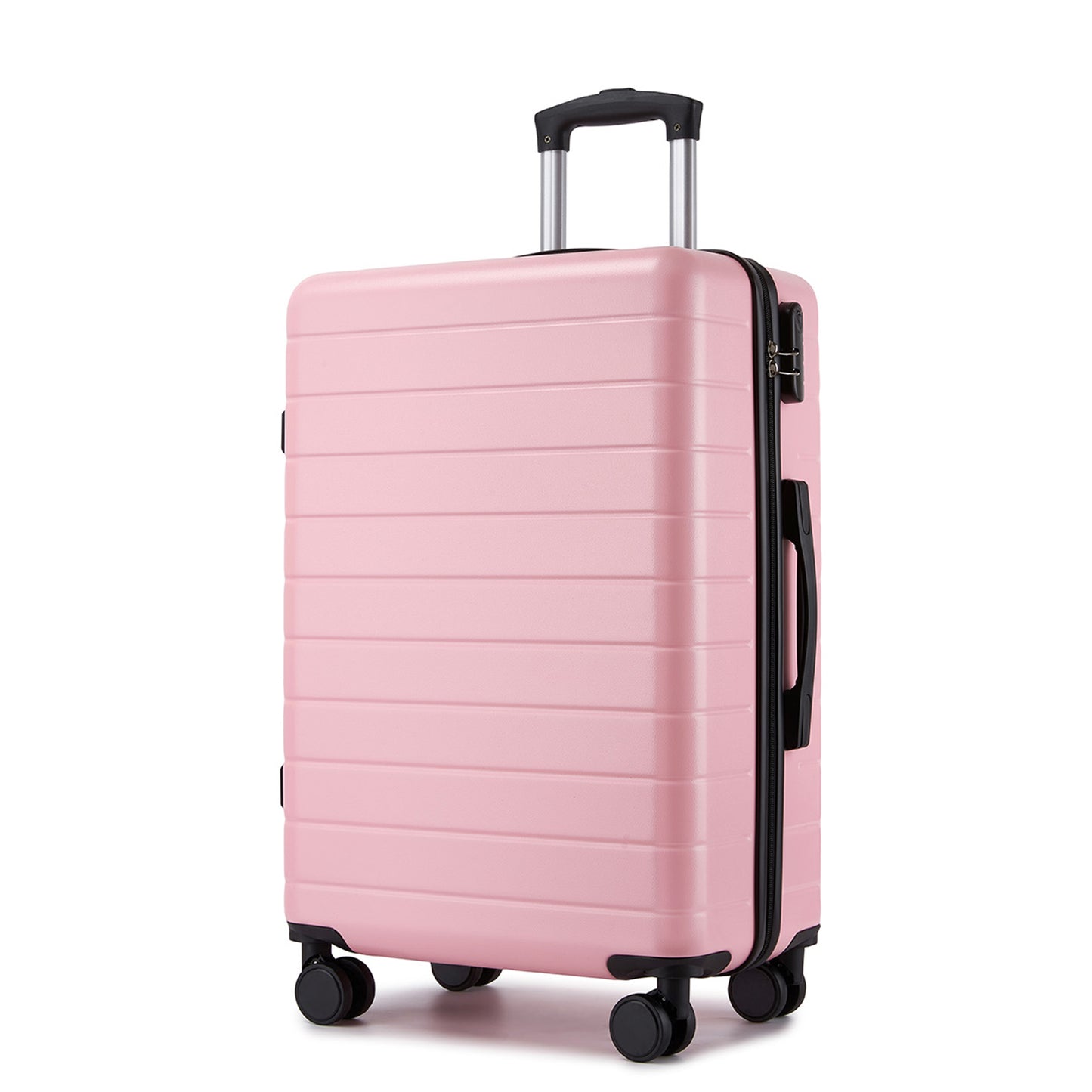 24 Inch Checked Luggage, Durable ABS Hard Shell Suitcase with 360 Silent Spinner Wheels & Secure Combination Lock KSN2691