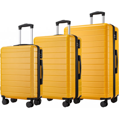 3-Piece Hard Shell Luggage Set (20/24/28 Inch), Lightweight ABS Suitcases with Silent Wheels & Combination Locks KSN2691