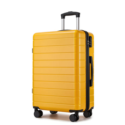 24 Inch Checked Luggage, Durable ABS Hard Shell Suitcase with 360 Silent Spinner Wheels & Secure Combination Lock KSN2691