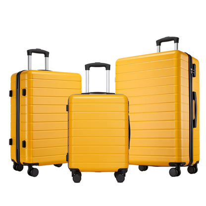 3-Piece Hard Shell Luggage Set (20/24/28 Inch), Lightweight ABS Suitcases with Silent Wheels & Combination Locks KSN2691