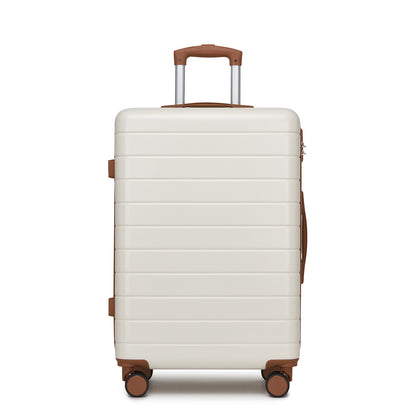 24 Inch Checked Luggage, Durable ABS Hard Shell Suitcase with 360 Silent Spinner Wheels & Secure Combination Lock KSN2691