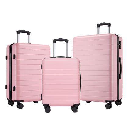 3-Piece Hard Shell Luggage Set (20/24/28 Inch), Lightweight ABS Suitcases with Silent Wheels & Combination Locks KSN2691
