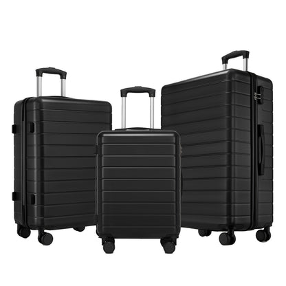 3-Piece Hard Shell Luggage Set (20/24/28 Inch), Lightweight ABS Suitcases with Silent Wheels & Combination Locks KSN2691