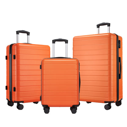 3-Piece Hard Shell Luggage Set (20/24/28 Inch), Lightweight ABS Suitcases with Silent Wheels & Combination Locks KSN2691