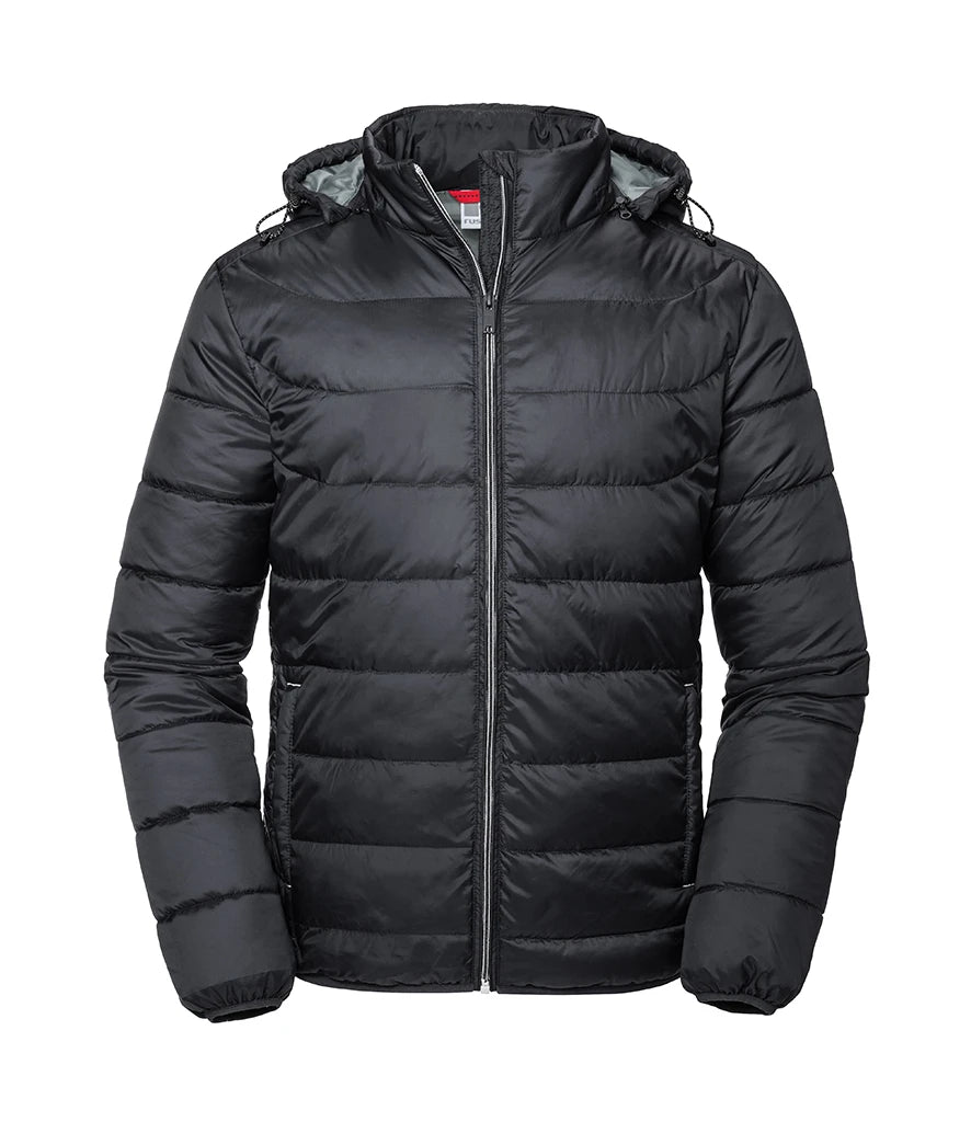 Russell Athletic Hooded Nano Padded Jacket Eco-Efficient Padding by Dupont™ Sorona 4 Colours S-4XL