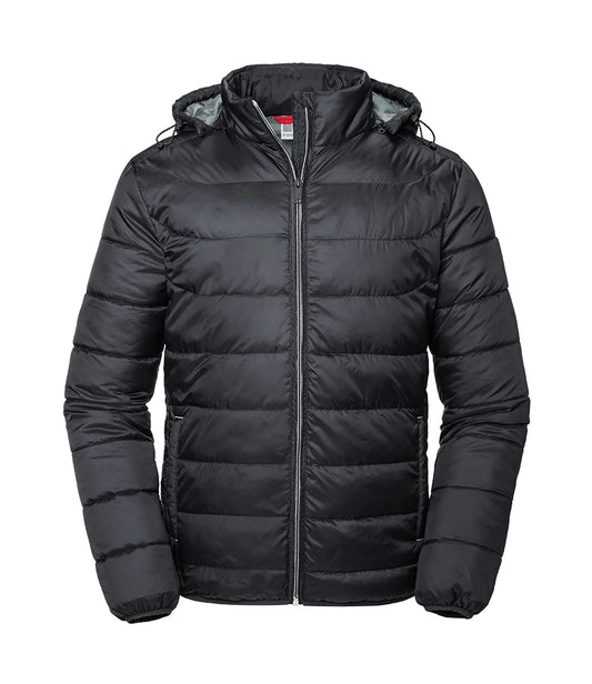 Russell Athletic Hooded Nano Padded Jacket Eco-Efficient Padding by Dupont™ Sorona 4 Colours S-4XL