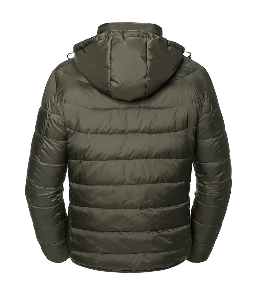 Russell Athletic Hooded Nano Padded Jacket Eco-Efficient Padding by Dupont™ Sorona 4 Colours S-4XL