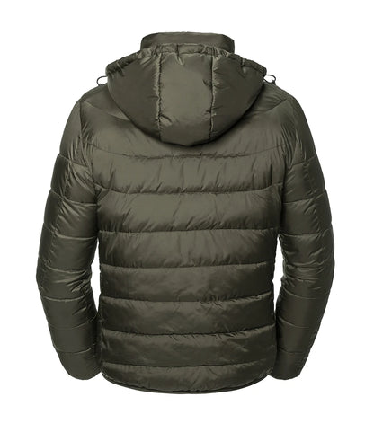 Russell Athletic Hooded Nano Padded Jacket Eco-Efficient Padding by Dupont™ Sorona 4 Colours S-4XL