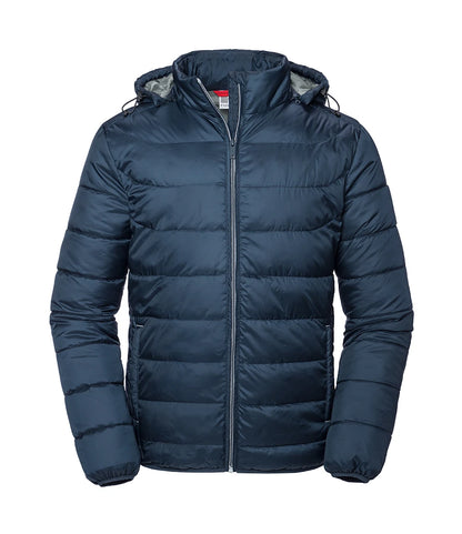 Russell Athletic Hooded Nano Padded Jacket Eco-Efficient Padding by Dupont™ Sorona 4 Colours S-4XL