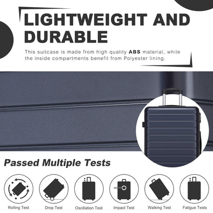 28 Inch Large Checked Luggage, Premium ABS Hard Shell Suitcase with 360 Silent Wheels & Secure Combination Lock KSN2691