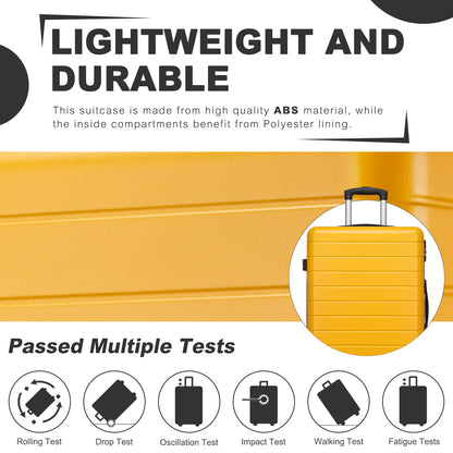 3-Piece Hard Shell Luggage Set (20/24/28 Inch), Lightweight ABS Suitcases with Silent Wheels & Combination Locks KSN2691