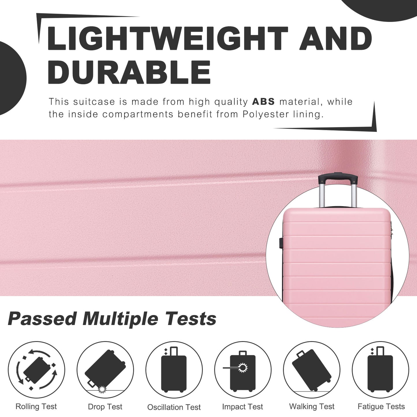 28 Inch Large Checked Luggage, Premium ABS Hard Shell Suitcase with 360 Silent Wheels & Secure Combination Lock KSN2691