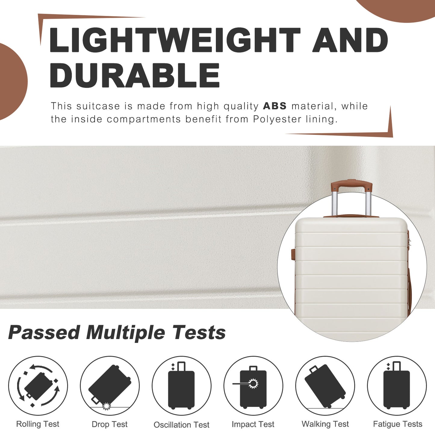 28 Inch Large Checked Luggage, Premium ABS Hard Shell Suitcase with 360 Silent Wheels & Secure Combination Lock KSN2691