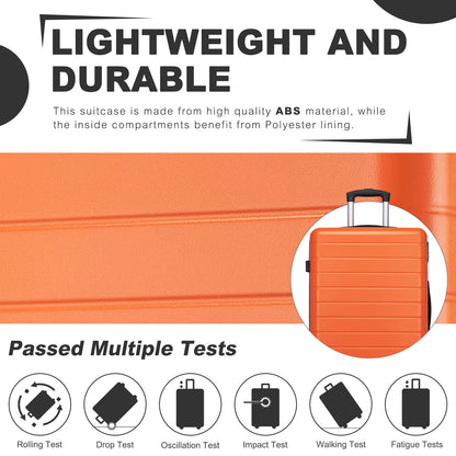 28 Inch Large Checked Luggage, Premium ABS Hard Shell Suitcase with 360 Silent Wheels & Secure Combination Lock KSN2691