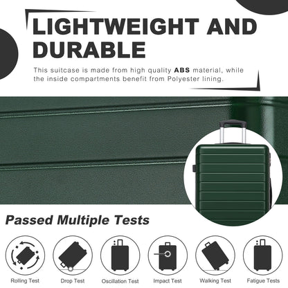 28 Inch Large Checked Luggage, Premium ABS Hard Shell Suitcase with 360 Silent Wheels & Secure Combination Lock KSN2691