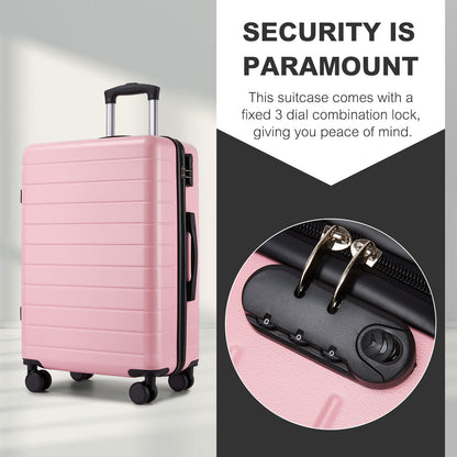 3-Piece Hard Shell Luggage Set (20/24/28 Inch), Lightweight ABS Suitcases with Silent Wheels & Combination Locks KSN2691