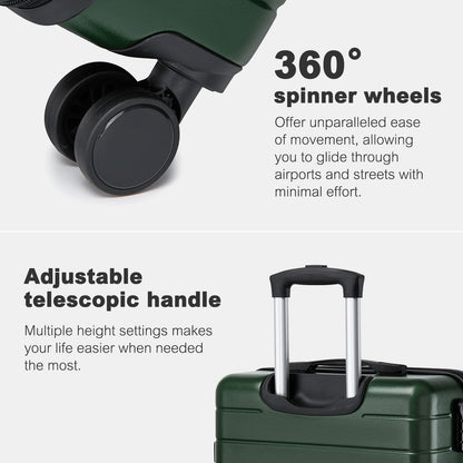28 Inch Large Checked Luggage, Premium ABS Hard Shell Suitcase with 360 Silent Wheels & Secure Combination Lock KSN2691