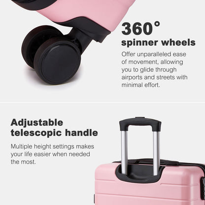 28 Inch Large Checked Luggage, Premium ABS Hard Shell Suitcase with 360 Silent Wheels & Secure Combination Lock KSN2691
