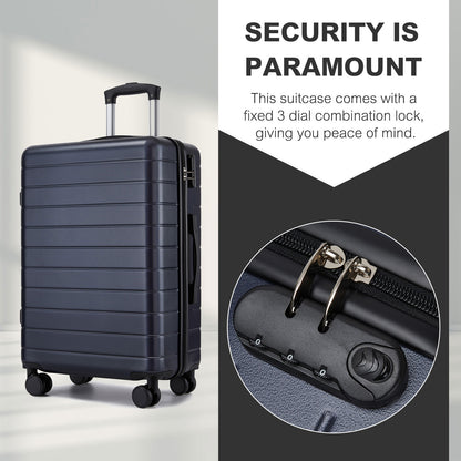 28 Inch Large Checked Luggage, Premium ABS Hard Shell Suitcase with 360 Silent Wheels & Secure Combination Lock KSN2691