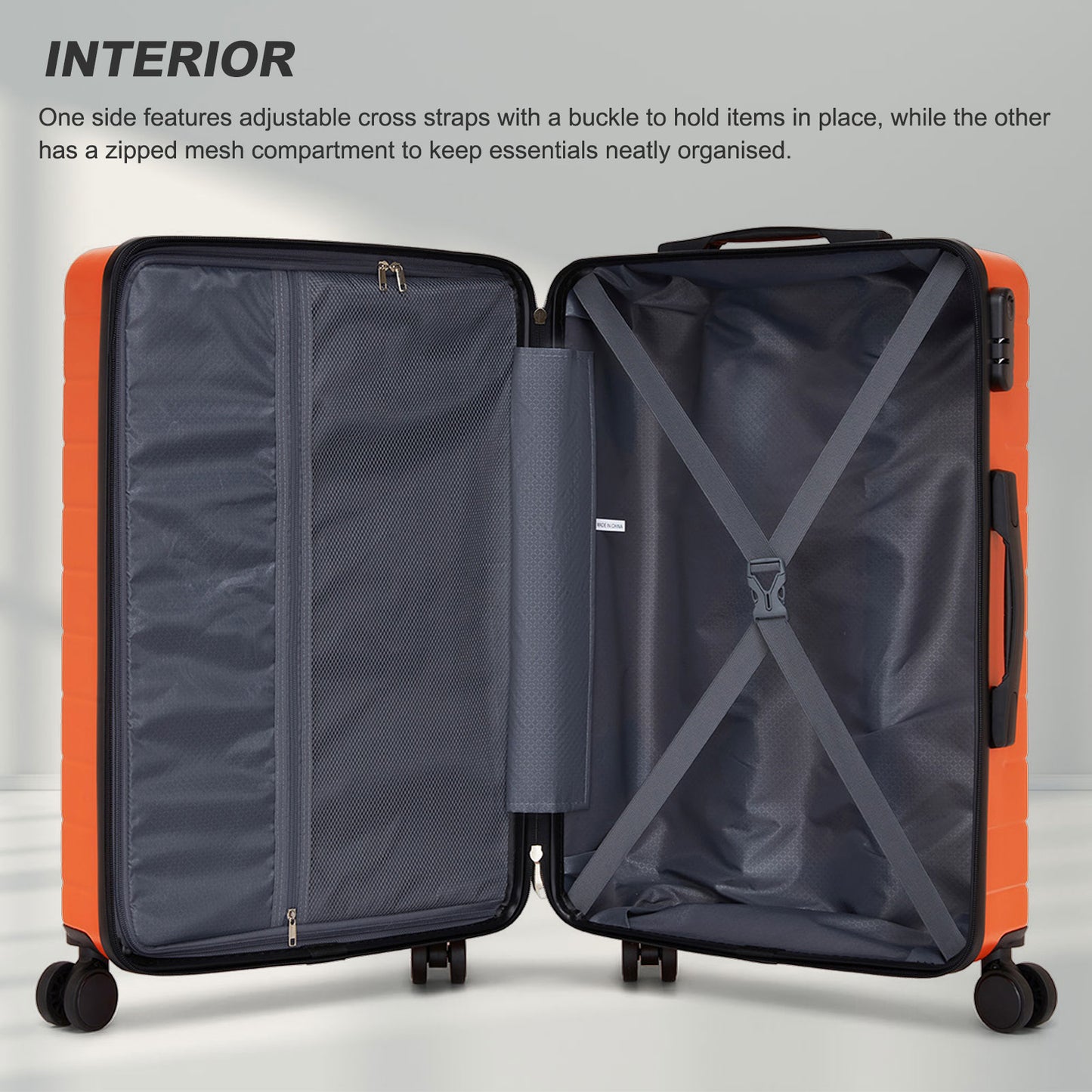 24 Inch Checked Luggage, Durable ABS Hard Shell Suitcase with 360 Silent Spinner Wheels & Secure Combination Lock KSN2691