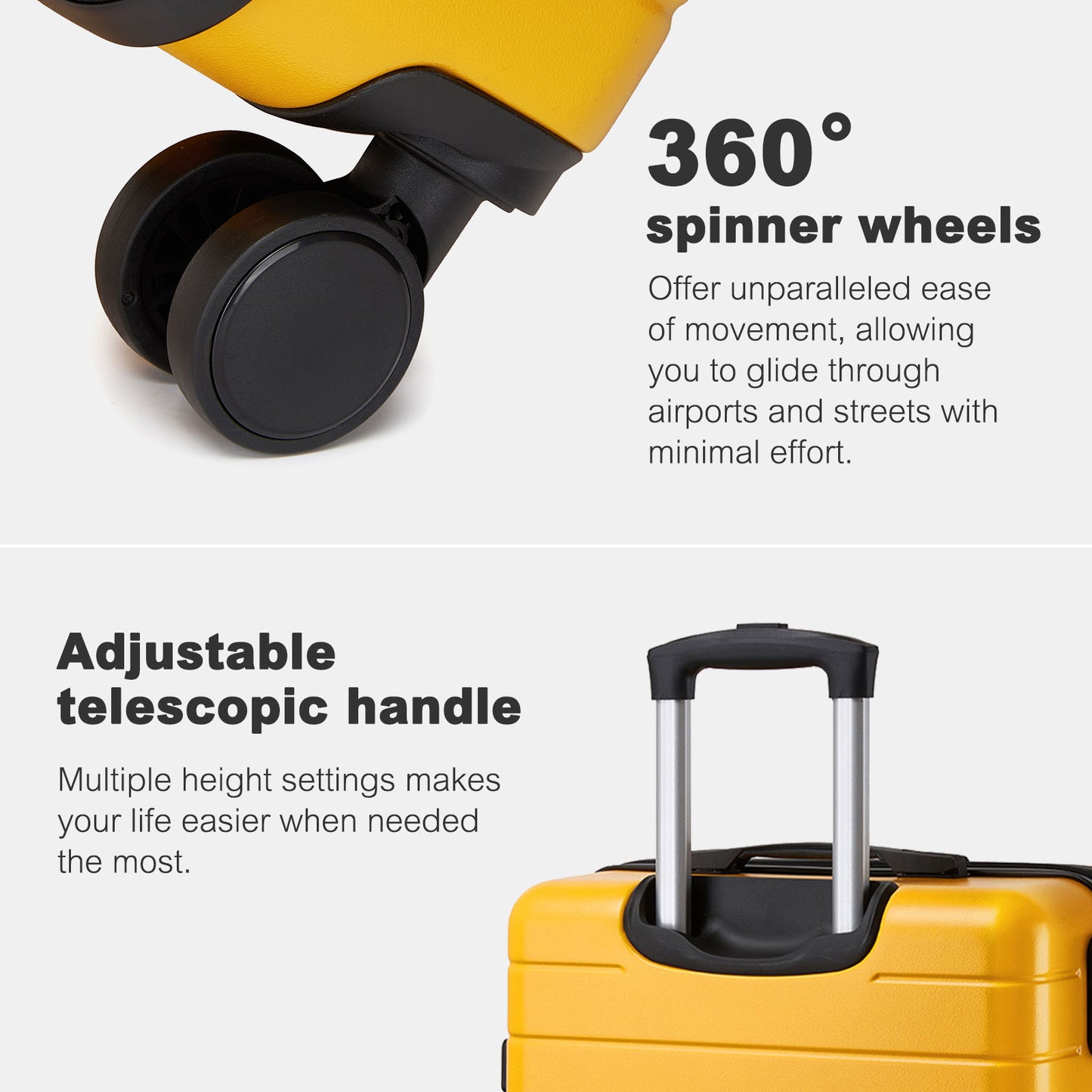 28 Inch Large Checked Luggage, Premium ABS Hard Shell Suitcase with 360 Silent Wheels & Secure Combination Lock KSN2691