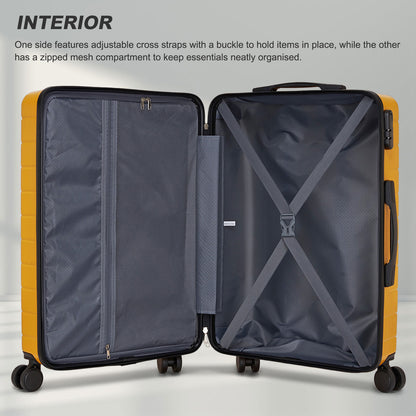 3-Piece Hard Shell Luggage Set (20/24/28 Inch), Lightweight ABS Suitcases with Silent Wheels & Combination Locks KSN2691