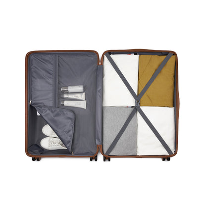 28 Inch Large Checked Luggage, Premium ABS Hard Shell Suitcase with 360 Silent Wheels & Secure Combination Lock KSN2691