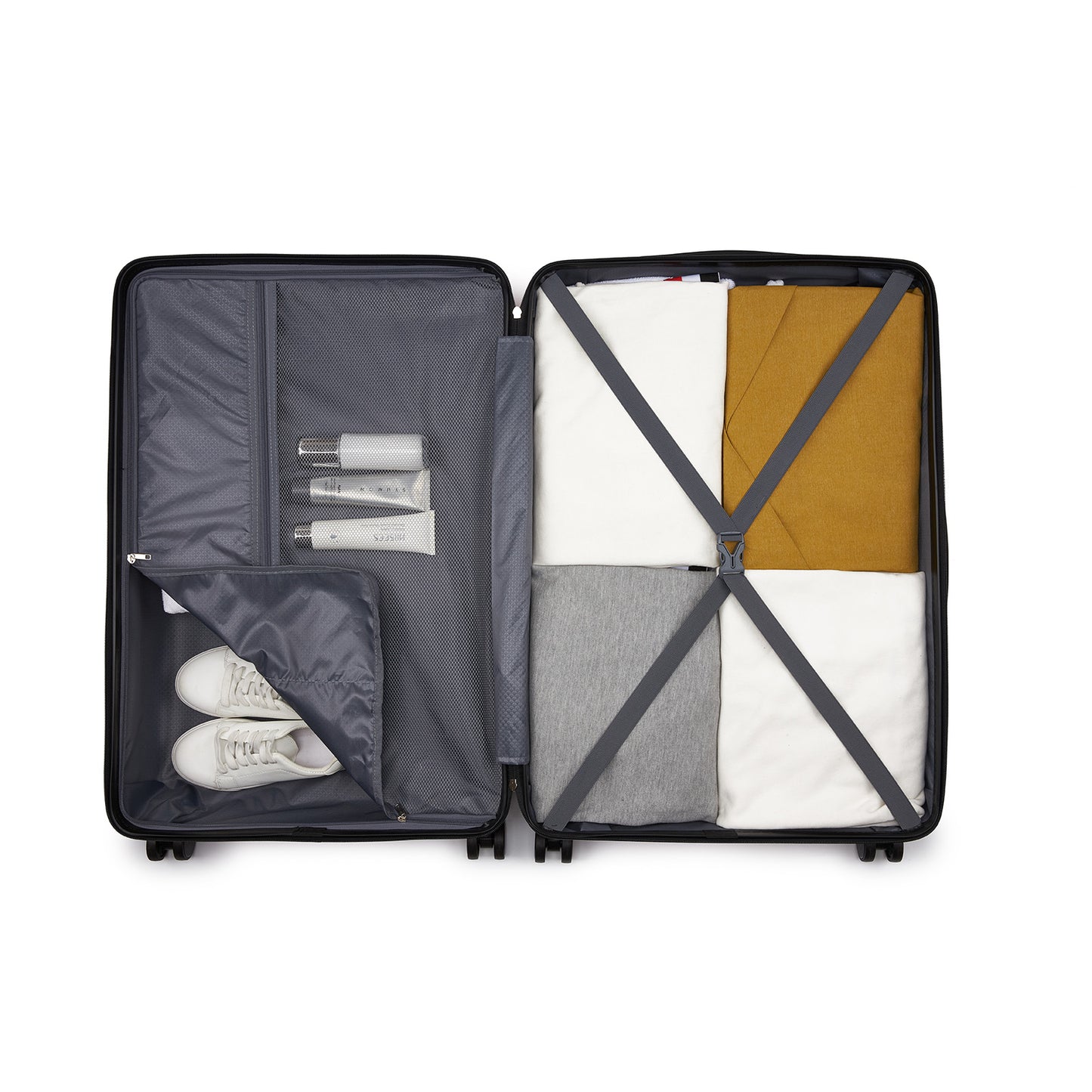 28 Inch Large Checked Luggage, Premium ABS Hard Shell Suitcase with 360 Silent Wheels & Secure Combination Lock KSN2691