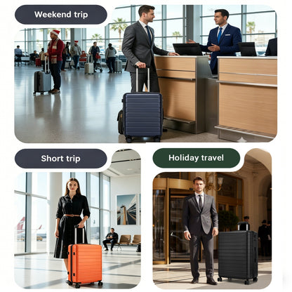 28 Inch Large Checked Luggage, Premium ABS Hard Shell Suitcase with 360 Silent Wheels & Secure Combination Lock KSN2691