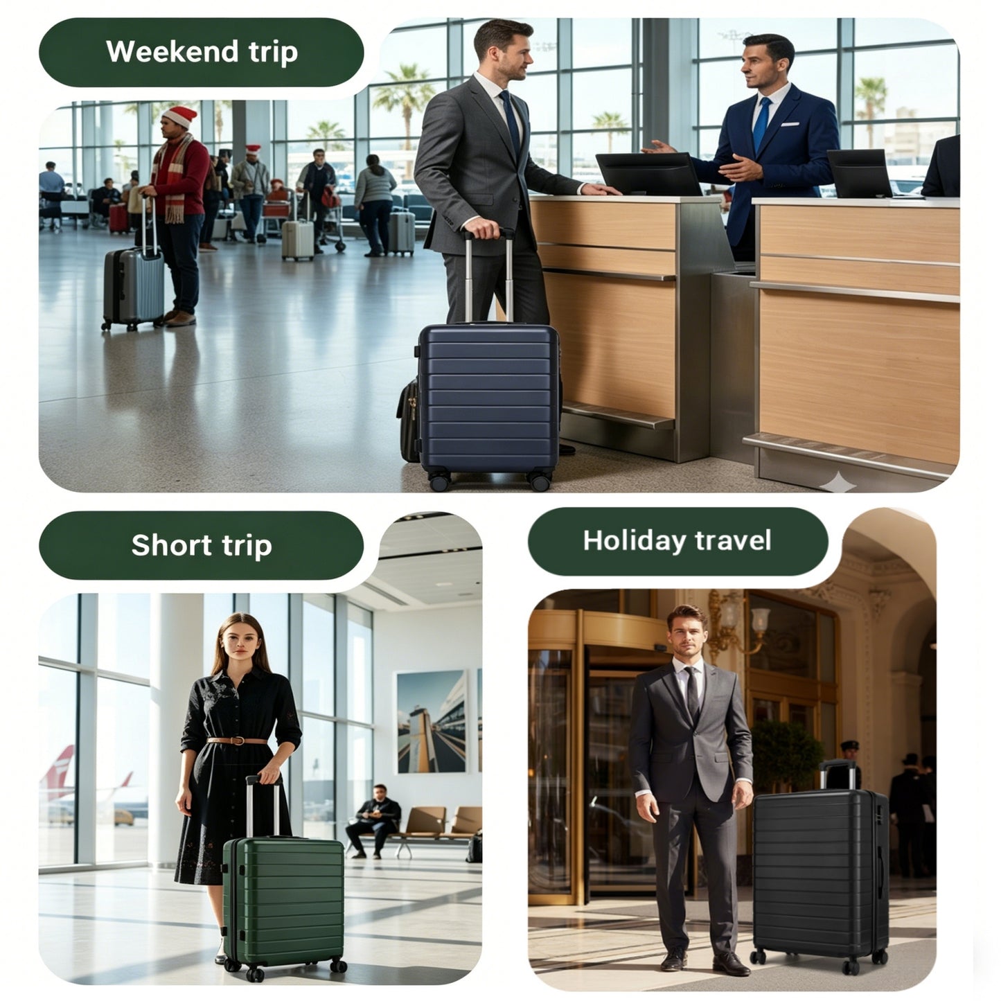 28 Inch Large Checked Luggage, Premium ABS Hard Shell Suitcase with 360 Silent Wheels & Secure Combination Lock KSN2691