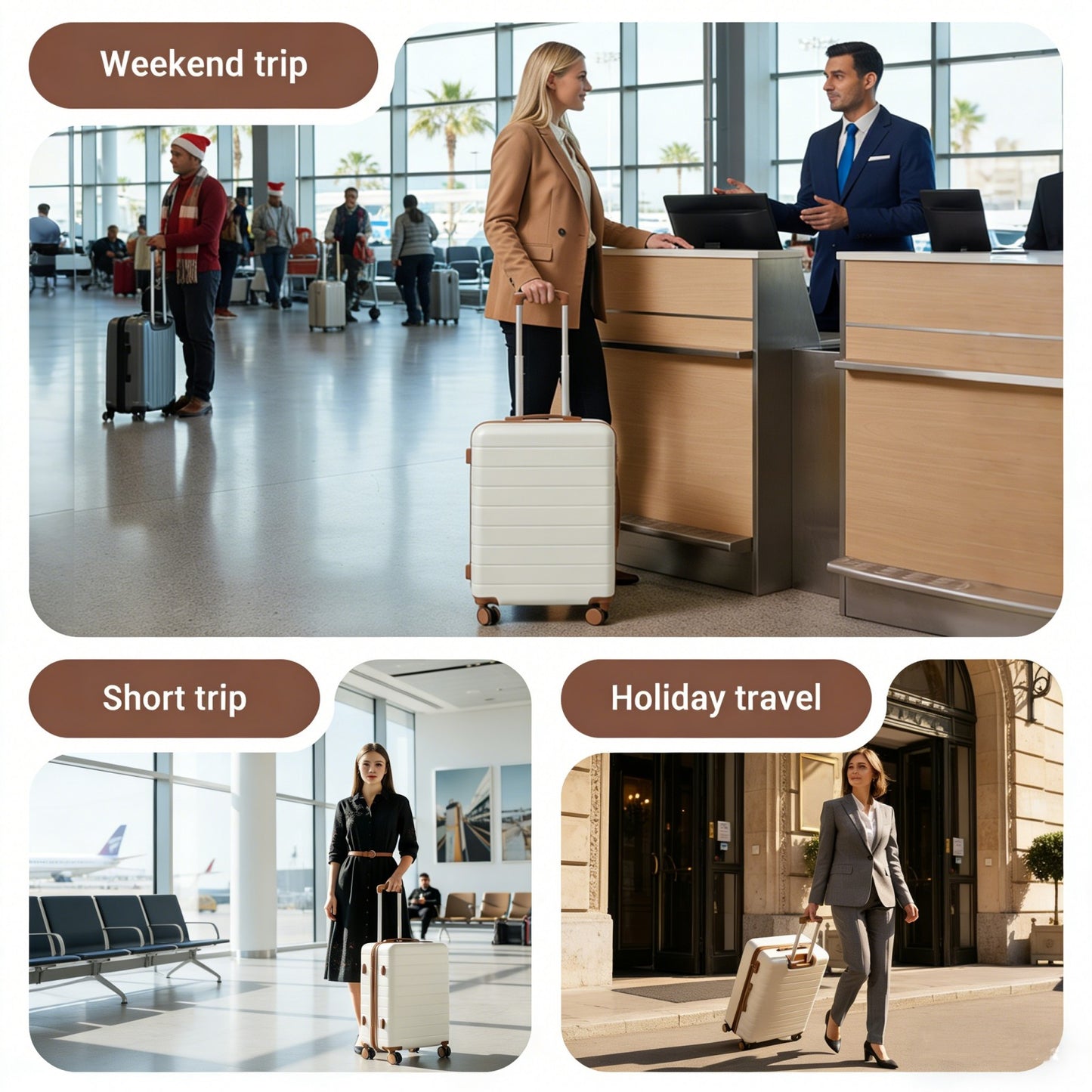 28 Inch Large Checked Luggage, Premium ABS Hard Shell Suitcase with 360 Silent Wheels & Secure Combination Lock KSN2691