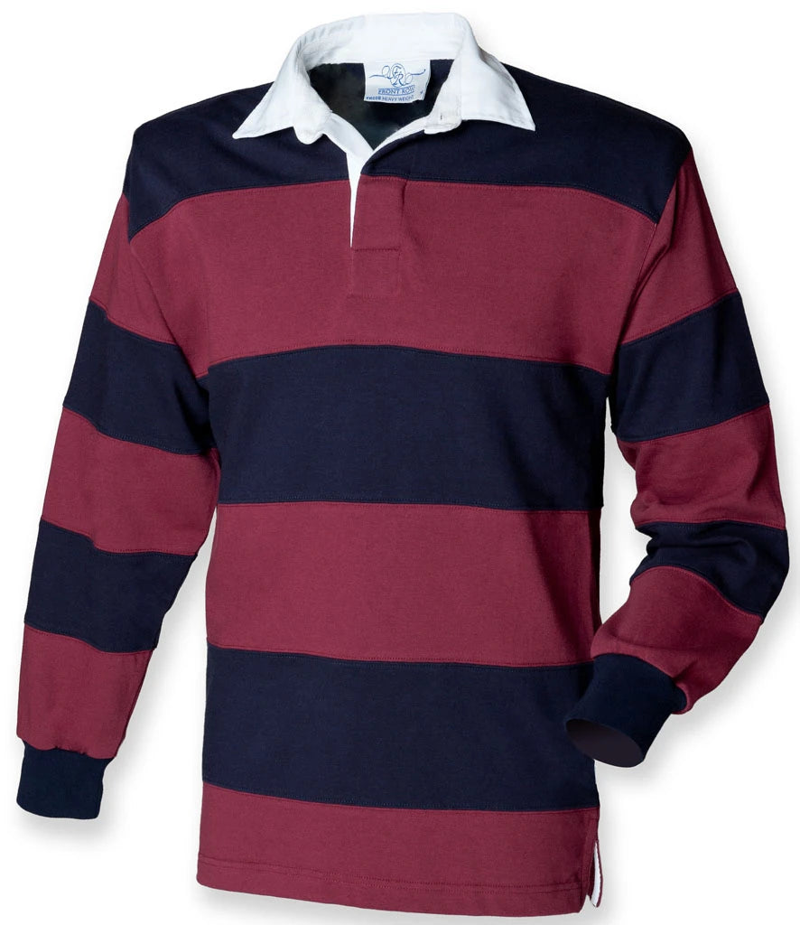 Front Row Sewn Stripe Rugby Shirt Long Sleeve 4 Colours S-2XL FR008