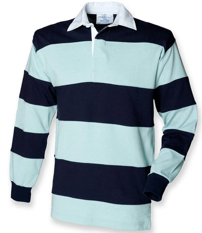 Front Row Sewn Stripe Rugby Shirt Long Sleeve 4 Colours S-2XL FR008