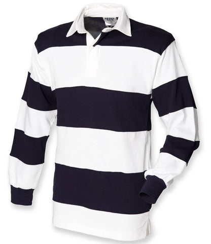 Front Row Sewn Stripe Rugby Shirt Long Sleeve 4 Colours S-2XL FR008
