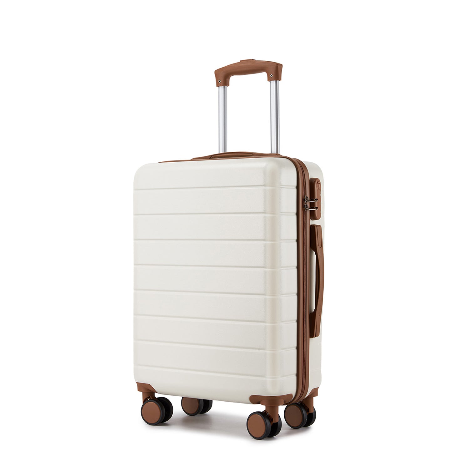 20 Inch Carry-On Luggage, Lightweight ABS Hard Shell Suitcase with 360 Silent Wheels, Combination Lock & Organised Interior KSN2691