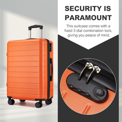 20 Inch Carry-On Luggage, Lightweight ABS Hard Shell Suitcase with 360 Silent Wheels, Combination Lock & Organised Interior KSN2691