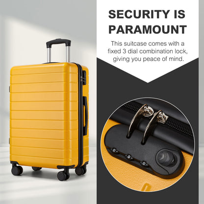 20 Inch Carry-On Luggage, Lightweight ABS Hard Shell Suitcase with 360 Silent Wheels, Combination Lock & Organised Interior KSN2691